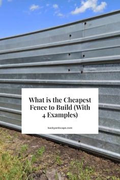 what is the cheapest fence to build with 4 examples