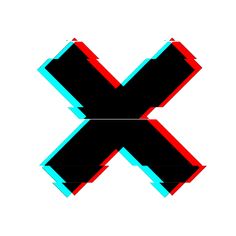 the letter x is made up of different colors