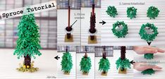 the instructions for how to make an ornament with plastic beads and trees on it