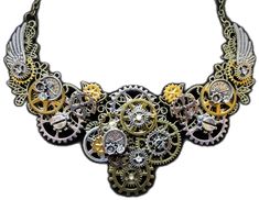 Steampunk Necklace, Bib Necklaces, Bronze Gold, Pocket Watches, Gold Copper, Nov 6, Copper, Crystals, Silver