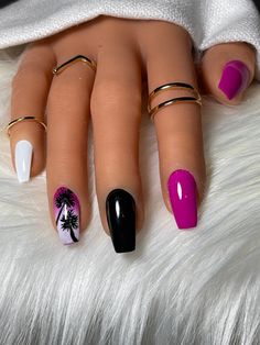 Colorful Nails, Makijaż Smokey Eye, Vacation Nails, Beach Nails, Fancy Nails, Nail Arts, Gorgeous Nails, Acrylic Nail Designs, Almond Nails