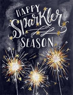 an instagram page with fireworks and the words happy sparkler season written on it