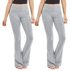 TheLovely Women's Fold-Over Waistband Bootleg Flared Bottom Workout Yoga Pants Leggings are in stock and ready to ship. Check out TheLovely for more Women's Fold-Over Waistband Flared Boot Leg Yoga Workout Pants with free shipping and returns for 30 days. We carry the most popular ladies foldeover flared pants and leggings at the lowest price possible. Check out TheLovely for more spots and activewears. Special Style: Flared boot cut Yoga PantsPair with your favorite tunic-length tee daily, desi Full Length Elastic Yoga Pants, Elastic Full Length Yoga Bottoms, Elastic Full-length Yoga Pants, Elastic Full-length Yoga Bottoms, Flared Yoga Pants With 4-way Stretch For Sports, Gray Full-length Yoga Pants With Pockets, Gray Full-length Moisture-wicking Yoga Pants, Bell Bottom Yoga Pants, Gray Full-length Yoga Pants With 4-way Stretch