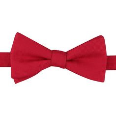 Look your absolute best while wearing this pre-tied bow tie from Bespoke. Look your absolute best while wearing this pre-tied bow tie from Bespoke. Bow-tying made simple. Watch now. Pre-tied design Adjustable strapFABRIC & CARE Polyester Spot clean Imported Size: One Size. Color: Red. Gender: male. Age Group: adult. Pattern: Solid. Bow Tying, Pre Tied Bow Tie, Bow Tie, Fabric Care, Product Features, Make It Simple, Bespoke, Age Group, Oxford