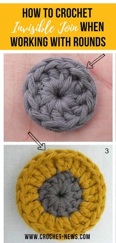 crochet instructions on how to use the circular stitch in this round - up