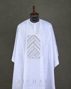 Stone Clothes, White Agbada, Men Kaftan, White Kaftan, Mens Wedding Attire