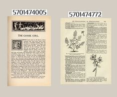 an old book with pictures of flowers on it and the same page showing what they are