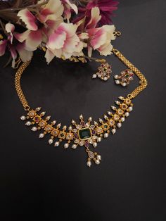 Add charm and charisma to your beautiful personality with these beautifully designed and handcrafted Brass necklaces. The antique finish gives this Necklace a very eye-catching look. A choker is also designed beautifully and compliments the Necklace very well. Wear it with any of your party or casual outfits and grab compliments all the way!