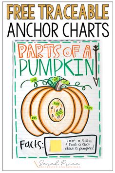 an anchor chart for parts of a pumpkin with the title free traceable anchor chart