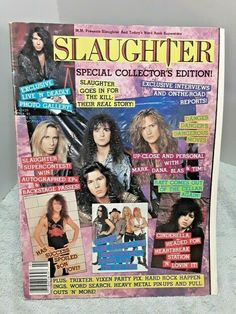 the front cover of slaughter magazine with pictures of women in leathers and cats on it