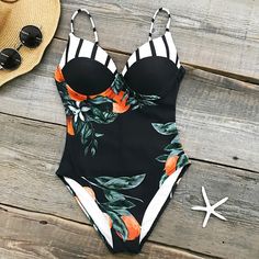 FREE SHIPPING Floral Printing One-piece Swimsuit JKP3159 Fitted Orange Swimsuit For Swimming, Orange Fitted One Piece For Swimming, Fitted Orange One Piece For Swimming, Fitted Orange One-piece Swimsuit, Fitted Orange One-piece Swimwear, Fitted Orange One-piece For Pool, Fitted Black One Piece For Spring, Fitted Black One-piece For Spring, Fitted Black One Pieces For Spring