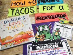 several children's books about how to make tacos for a dragon