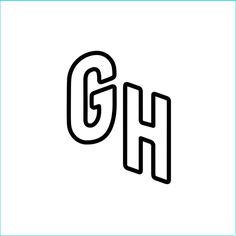 the letters g and h are outlined in black on a white background