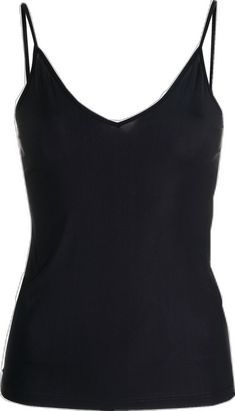 Elegant Seamless Tank Camisole, Chic V-neck Top With Straps, Elegant Seamless Camisole Tank Top, Seamless V-neck Tank Top For Night Out, Elegant Black V-neck Camisole, Elegant Black Tops With Straps, Elegant Seamless Tops With Tank Straps, Elegant Seamless Cami Tank Top, V-neck Straps Camisole For Night Out