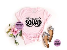 "Sleepover Squad Shirts, Slumber Party T-Shirts, Girls Birthday Party Shirts, Birthday Party PJ, Sleepover Pajama Tops,Bachelorette Party --- How To Order --- 1) Please make sure to check all photos in the listing 2) Choose your T-shirt color and size 3) Enter your Text/Design Color In The Personalization Box 4) Click add to cart. You can go back and follow the same steps to add more items in your cart 5) Click \"Proceed to check out\" 6) Add your shipping address and choose your shipping method Funny Boss Shirts, Birthday Party Sleepover, Sleepover Squad, Boss Lady Shirt, Funny Wife Shirts, Party T Shirts, Family Cruise Shirts, Cheaper Than Therapy, Wife Mom Boss