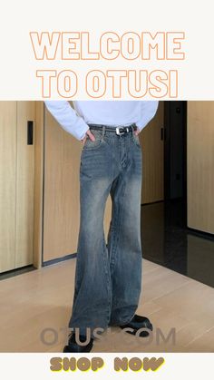 OTUSI 2024 New Fashion Pants Men¡®S Trendy Y2K Men StyleHigh Waist Denim Flared Trousers Fashion Pants Men, Y2k Men, High Waist Denim, Flared Trousers, Flare Trousers, Pants Men, Denim Flares, High Waisted Denim, Fashion Pants