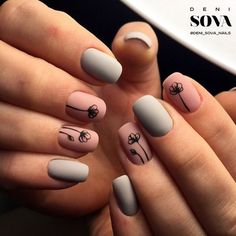 Маникюр. Дизайн ногтей. Art Simple Nail Palm Nails, Nails Polish, Metallic Nails, Flower Nail Art, Manicure E Pedicure, Matte Nails, Flower Nails, Perfect Nails, Trendy Nails