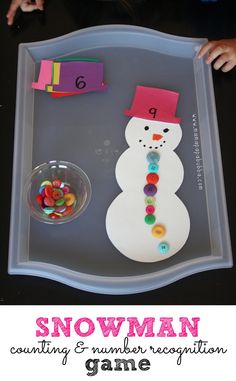 a snowman counting and number recognition game for kids