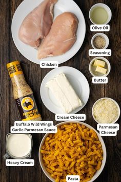 the ingredients to make this dish include chicken, pasta and cheese