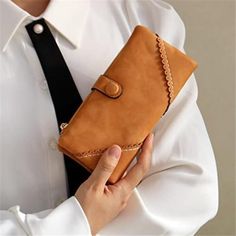 Material: Exterior Top Vegan Leather. Although, It Is More Wear-Resistant, Softer And More Elastic. Inner High Quality Fabric Protect The Cards From Slipping Out. Capacity: Large Capacity, It Can Hold About 15 Credit Cards, Id, Driver's License And Bills Etc. There Is An Inner Zipper Bag That Can Hold Coins, Keys Or Phone(Size As Iphone 6, If Larger Will Not Fit). Size: Suitable Size, Moderate Thickness. Best Size Proportion For Women's Hands, Fashionable And Practical.It Can Be Held By Hand Or Casual Brown Wallet With Zipper Closure, Casual Brown Wallet For Everyday Use, Trendy Beige Leather Wallet, Casual Beige Wallets For Daily Use, Casual Beige Wallet For Daily Use, Versatile Brown Leather Wallets, Casual Beige Wallets, Faux Leather Wallets For Everyday Use, Cognac Leather Wallet