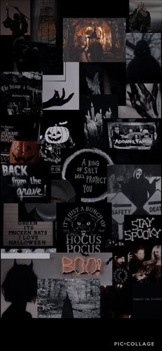 a collage of halloween images with the words hockie's boop on them