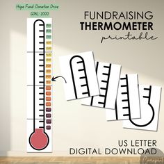 a thermometer is shown with four different colors and sizes to match it's temperature