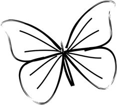 a black and white drawing of a butterfly