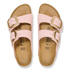 BIRKENSTOCK ARIZONA BIG BUCKLE SOFT PINK NUBUCK The legendary two-strap design from BIRKENSTOCK with an amplified buckle accent - the Arizona Big Buckle. This version features a large, elegant buckle, anatomically shaped cork-latex footbed and adjustable straps. Made in Germany. Materials: - Upper: 100% Nubuck Leather Sizing: Narrow Width - EU 37/ US 6-6.5 - EU 38/ US 7.7.5 - EU 39/ US 8.8.5 - EU 40/ US 9-9.5 - EU 41/ US 10-10.5 - EU 42/US 11-11.5 Pink Birkenstocks, Birkenstock Arizona Big Buckle, Birkenstock Pink, Fuzzy Heels, Arizona Big Buckle, Womens Casual Boots, Over The Calf Socks, Mens Boots Casual, Waterproof Winter Boots