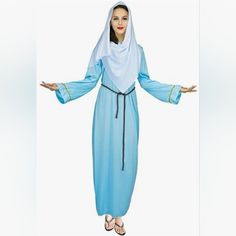 Nwt! Forum Virgin Mary Medium Includes: Robe Vail Costume Mary Costume, Masquerade Prom, Athena Dresses, Mary Dress, Long Tunic Dress, Autumn Fabric, Leopard Print Maxi Dress, Orange Maxi Dress, Strappy Maxi Dress