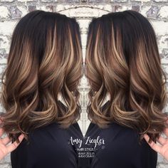 Light On Too Dark Underneath Hair, Biolage Highlights Short Hair, Ombre Hair Color Short Hair Balayage, Highlights Dark Brown Hair Short, Brown Ombre Hair Short, Brown And Blonde Balayage Short Hair, Caramel Balayage On Dark Hair Short, Short Hair Bayalage Brunette, Going Lighter From Dark Hair