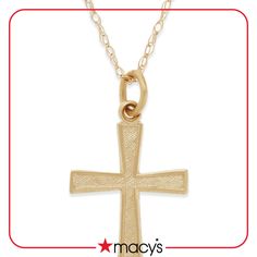 in stock Elegant 14k Stamped Cross Pendant Jewelry, Fine Jewelry Pendant With Hallmark, 14k Gold Cross Pendant With Diamond Cut, 14k Gold Diamond Cut Cross Pendant Jewelry, Fine Jewelry Hallmark Pendant, 14k Gold Diamond-cut Cross Pendant, 14k Gold Diamond Cut Cross Pendant, Classic Yellow Gold Jewelry With Hallmark, Classic 14k Gold Jewelry With Hallmark