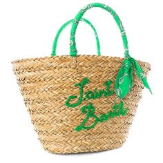 Woman straw bagHandles with green paisley all over printSaint Barth embroideredSizes: 50cm x 30cm x18cm Summer Shopping Bags With Embroidered Logo, Summer Rectangular Bag With Embroidered Logo, Green Embroidered Beach Bags, Green Embroidered Bags For Vacation, Green Embroidered Vacation Bags, Green Straw Bag For Shopping, Embroidered Green Bags For Vacation, Bag With Embroidery, Green Paisley