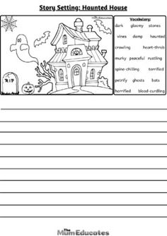 the story setting worksheet for halloween