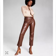 Brand New With Tags, Never Worn Super Stylish, Faux Leather Pants. Brown Leather Pants, Madden Nyc, Leather Pant, Gala Dinner, Womens Capris, Faux Leather Pants, Straight Pants, Bottoms Pants, And Now