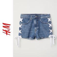 Adorable High Waist Shorts. Fun And Sassy Side Ties Through Grommets. Would Look Great Paired With A White T-Shirt. Originally $29.99! New With Tags / Bundle 3 For Free Shipping! Trendy H&m Cotton Jeans, H&m High Waist Jeans For Spring, H&m High Waist Spring Jeans, Summer Cotton Jeans By H&m, Trendy H&m Bottoms For Spring, H&m Cotton Jeans For Summer, H&m Casual Cotton Jean Shorts, H&m Summer Cotton Jeans, Trendy H&m Summer Shorts