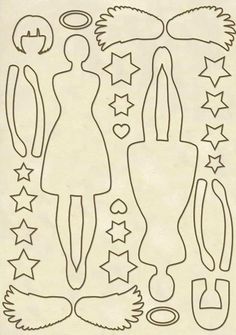 an image of a paper cut out with different shapes and sizes, including two people