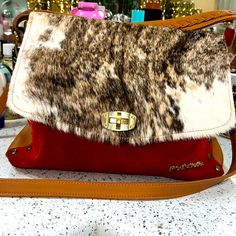 This Beautiful Shoulder Flap Bag With Cowhide Is A Show Stopper. Some Wear As Shown In Pics But Is In Good Used Condition. May Be Able To Wear As A Crossbody Bag. Red Leather Flap Bag With Detachable Strap, Red Leather Shoulder Bag With Magnetic Closure, Red Leather Flap Bag With Removable Pouch, Cognac Crossbody Bag With Magnetic Closure, Red Flap Bag With Magnetic Closure For Everyday Use, Red Flap Bag With Magnetic Closure, Red Leather-lined Crossbody Bag, Chic Red Leather Flap Bag, Cognac Shoulder Bag With Magnetic Closure