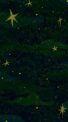 Stars Desktop Wallpaper Aesthetic, Dark Green Stars Wallpaper, High Res Ipad Wallpaper, Dark Green Aesthetic Background, Stars Homescreen, Night Sky Doodle, Grungy Wallpapers, Green Stars Wallpaper, Dark Hippie Wallpaper