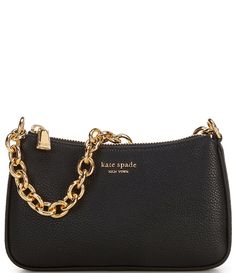 kate spade new york Jolie Pebbled Leather Small Convertible Crossbody Bag | Dillard's Shoulder Bag Kate Spade, Cute Everyday Purse, Cute Black Purse, Kate Spade Bag Aesthetic, Purses Kate Spade, Going Out Purse, Small Bags Fashion, Black Hand Bag, Going Out Bag