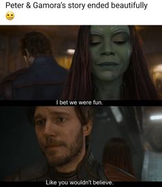 the avengers movie scene is shown with captioning that reads, i bet we were fun like you wouldn't believe