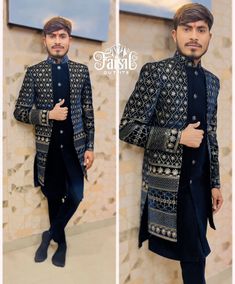 Wedding Special Trending Designer Luxury Open Shrug Sherwani Set 🔥💥🖤 👉 PLEASE FOLLOW @faisaloutfits FAISAL OUTFITS IS FEATURING PLATFORM FOR MEN'S FASHION | COUTURE | STYLE | LIFESTYLE ___________________________________________________ 👉 MADE TO MEASURE AVAILABLE 🔥 TAKE A SCREENSHOT AND SEND ME ON WHATSAPP FOR ORDER 👇👇👇 🌟 BOOK YOUR ORDER ON WHATSAPP 👉+91 9027731632 🌟 ALSO DM US TO ORDER ⬇️ 👉 @faisal_kurta_design44 ___________________________________________________ 🌟 GET YOUR DREAM S... Printed Sherwani For Men, Printed Jodhpuri Suits For Men Wedding, Festival Long Sleeve Sherwani With Printed Motifs, Jodhpuri New Pattern, Black Semi-stitched Designer Sherwani, Jodhpuri Suits For Men, Indian Groom Wear, Take A Screenshot, Indian Groom