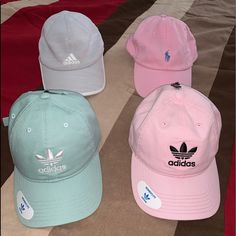 Brand New Never Worn Adjustable Fitting 35.00 Each Casual Pink Hats With Adjustable Fit, Adidas Hats For Spring, One Size Fits Most, Casual Adidas Hats One Size Fits Most, Adidas Casual Summer Hats, Adidas Casual Hat With Curved Brim, Casual Adidas Hat With Curved Brim, Adidas Casual Curved Brim Hat, Trendy Pink Baseball Cap For Summer, Trendy Pink Visor Hat