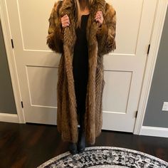 Tanuki Fur. Beautiful Hues Of Brown. Brown Long Fur Coat For Fall, Brown Fitted Long Fur Coat, Brown Full-length Outerwear For Fall, Brown Full-length Winter Outerwear, Limited Time, Fur Coat, Full Length, Jackets & Coats, Jackets For Women