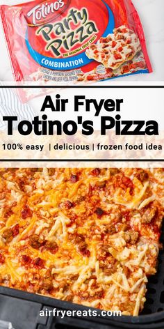 an air fryer is shown with the text, air fryer totinoo's pizza