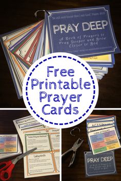 free printable prayer cards with instructions to pray for the first time in each card