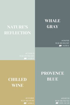 four different color palettes with the words, nature's reflection and proven wine