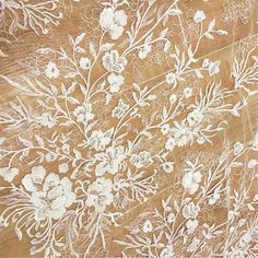 Lace Fabric By Yard Ivory Tulle Floral Embroidery Exquisite | Etsy Wedding Lace Embroidered Fabric With Floral Print, White Lace Fabric With Floral Embroidery, White Floral Print Embroidered Lace Fabric, Veil Dress, Floral Lace Fabric, Tulle Embroidery, White Lace Fabric, Lace Diy, Beaded Lace Fabric