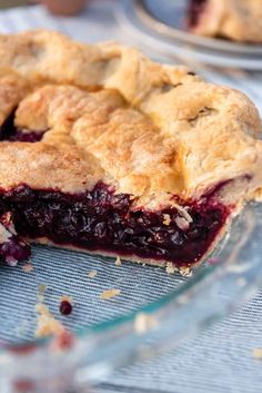 a close up of a pie on a table