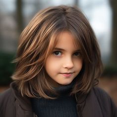 Kids Haircut Shoulder Length, Hair Cuts For Kids Girls Summer, Girl Hair Cuts Medium Length Kids, Girl Curtain Bangs Haircut Kids, Back To School Hair Cuts Girl, Haircuts For Kids Girls Medium Length, Girl Layered Haircut Kids, Back To School Haircuts For Girls Kids, Girls Haircut Shoulder Length