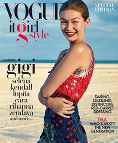 a woman is smiling on the cover of a magazine